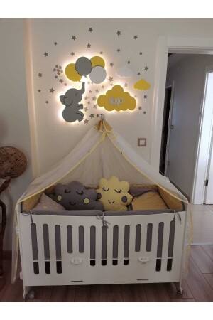 Children's Room Decorative Wooden Night Lamp LED Lighting - Işıklı Toplar Türkiye