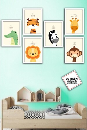 Children's Room Painting 6 Pieces Baby Kids Room Wall Paintings Decorative Painting Models - Lankas
