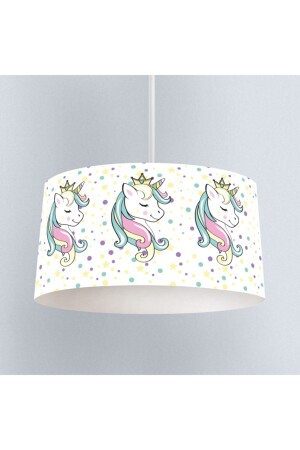 Children's Room Pendant Chandelier Unicorn Patterned - Lampshade Chandelier ibsav1082 - instababyrooms