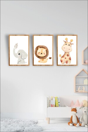 Children's Room Safari Decorative Retro MDF Table (Frame View) - Teknograf