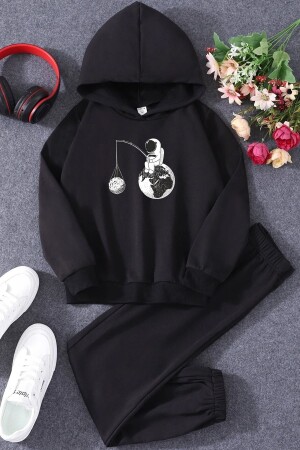 Children's Space Themed Tracksuit Set CHILD-KP-BLACK-UZAY-ESHCCK - uyguntarz