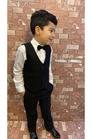 Children's Vest Suit with Shirt Set 0-1 years - 14 years Black - Hayta