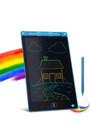 Children's Writing Board Colorful e-Writing Board Digital Blackboard Drawing Tablet 10. Blue with 5 Inch Screen - Thinkmaster