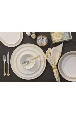 Chopin Altın Yaldız 60 Parça 12 Kişilik Yemek Takımı 04ALM006349 - Porland
