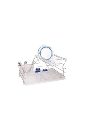 Chorome Luxury Double Decker Dish Basket - Metal Plate Rack - Dish Rack ece010 - Ece