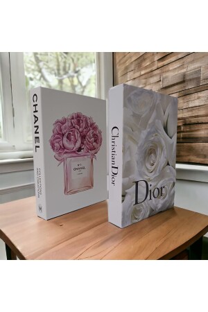 Christian Dior & Chanel decorative box set of 2 Book Box Set - Nariba