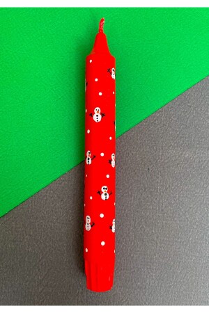 Christmas Candle with Snowman Drawing - Mum Kazanı
