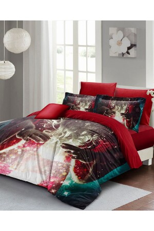 Christmas Duvet Cover Set (With Elastic Sheets) Double 100% Cotton Satin Noel Dreams monohome41700 - Monohome