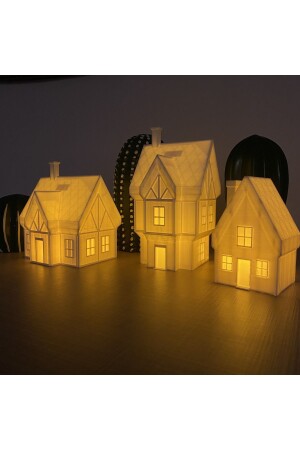 Christmas Houses Set of 3 Christmas Decorations Christmas Houses Christmas Decor Christmas Gift Tealight Candle Holder - Root Made