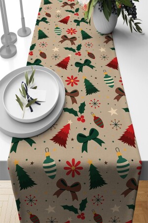 Christmas Premium Thai Feather New Year Stain Resistant Fabric Christmas Tablecloth Runner 40x140cm Rnr541 CHRNOL - Viva Home