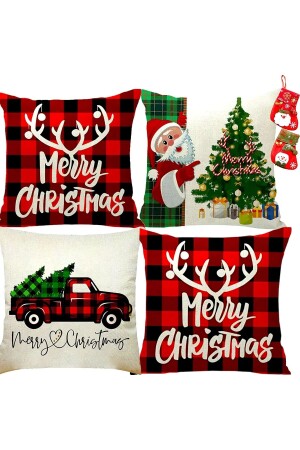 Christmas Themed New Year 4-Piece Pillow and Pillow Case Combination (MERRY CHRISTMAS)1664 - Benlisso Home