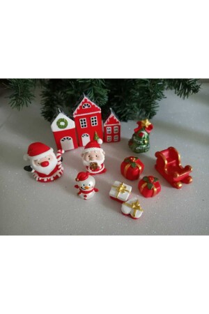 Christmas themed object and trinket set, 12 piece gift presentation decorative model 239757 - Süs Dükkanı