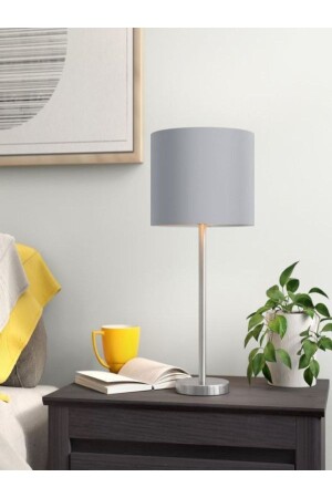 Chrome Leg Gray Cylinder Modern Metal Lampshade Night Lamp MetalNo2 - Emg DesiGn
