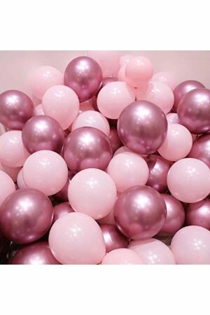 Chrome Pink and Macaron (Pastel) Pink Color 15 Pack Balloon - Parti Dolabı