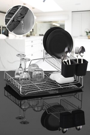 Chrome Stella Double Decker Plate Rack - Dish Rack TK-846 - Okyanus Home