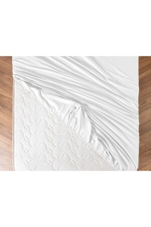 Ciel King Size Elastic Satin Sheet - White - Madame Coco