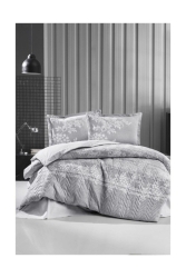 Çift Kişilik Pamuk Ranforce Dört Mevsim Set Bova Gri 8681727083877 - Clasy
