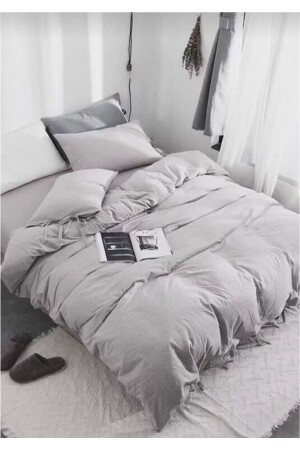 Çift Kişilik Ranforce Gri Nevresim Takımı 2023NVRSM - miss linda home collection