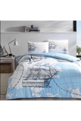 Çift Kişilik Ranforce Nevresim Takımı Ocean Turkuaz 8682475116343 - Taç