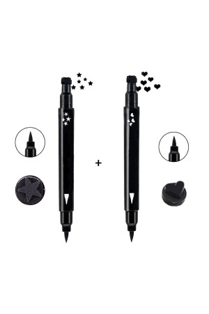 Çift Uçlu Eyeliner Yıldız Ve Kalp Desenli 2li Ekonomik Set - Cosmetichane