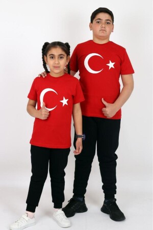Çiko Kids Kinder-T-Shirt aus Baumwolle mit türkischer Flagge (UNİSEX) 5–13 Jahre - Çiggo Kids