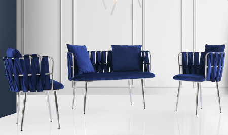 Çınar Blue Tea Set Armchair - Cadde Yıldız