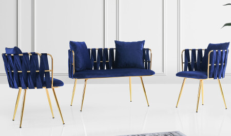 Çınar Blue Tea Set Armchair V2 - Cadde Yıldız