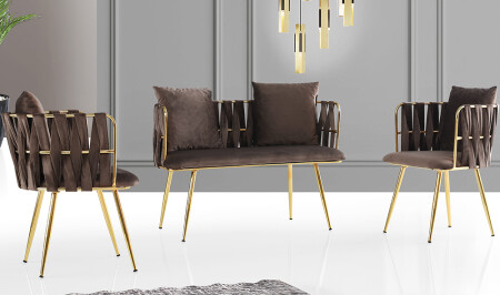 Çınar Brown Tea Set Armchair - Cadde Yıldız