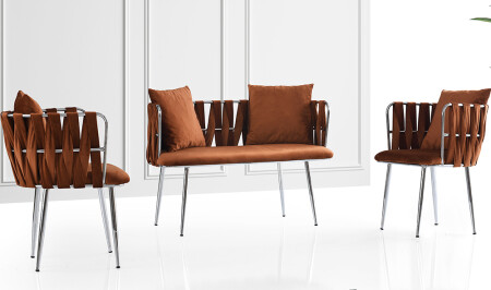 Çınar Orange Tea Set Armchair - Cadde Yıldız