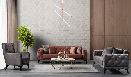 Çınar Pink Living Room Set - Cadde Yıldız