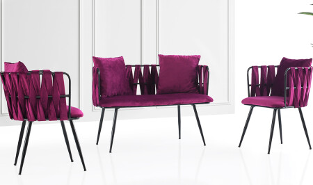 Çınar Purple Tea Set Armchair - Cadde Yıldız
