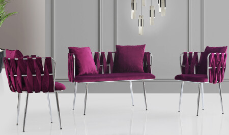 Çınar Purple Tea Set Armchair V2 - Cadde Yıldız