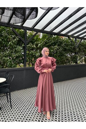 CINDY DRIED ROSE HIJAB EVENING DRESS - Byateiler