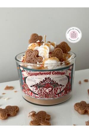 Cinnamon Cookie Scented and Cookie Themed Gift Glass Candle - Lıghts Of Candle Handmade & 2020