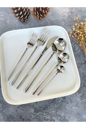 Circle 6 Adet Paslanmaz Çelik Yemek Kaşığı -18-10 MLNCCÇKB - COOKCASE