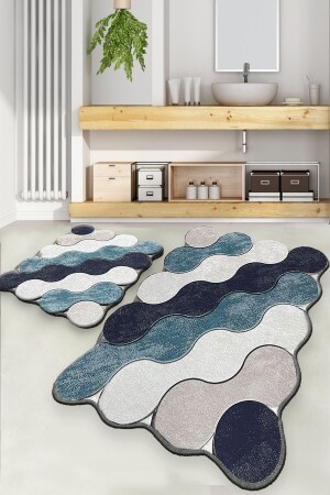 Circle Green 2er-Set Badezimmerteppich Djt Waschbare rutschfeste Unterlage Toilettenschüssel-Set 8683264322808 - Chilai Home