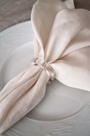 Circle Pattern Set of 6 Transparent Color Acrylic Napkin Rings - Genel Markalar