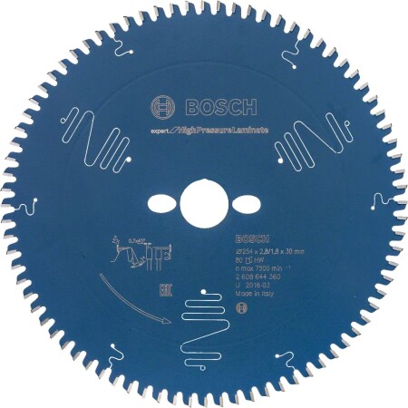 Circular saw blade BOSCH 254x30x2.8mm Z80 - Bosch Accessories
