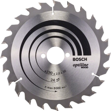 Circular saw blade for wood BOSCH 190x30x2mm Z24 - Bosch Accessories