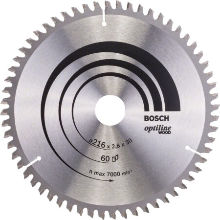 Circular saw blade for wood BOSCH 216x30x2.8/1.8mm Z60 - Bosch Accessories