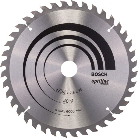 Circular saw blade for wood BOSCH 254x30x2.8/1.8mm Z40 - Bosch Accessories