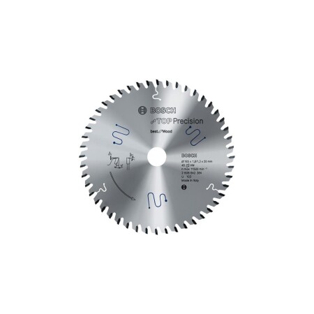 Circular saw blade for wood BOSCH Precision 165x20xZ48 GKT 55 GCE - Bosch Accessories