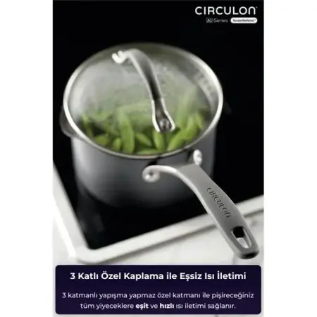 Circulon Cam Kapaklı Sos Tenceresi 16 CM - Circulon