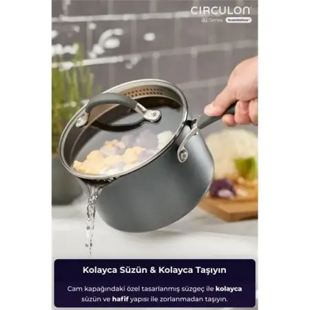 Circulon Cam Kapaklı Sos Tenceresi 18 CM - Circulon