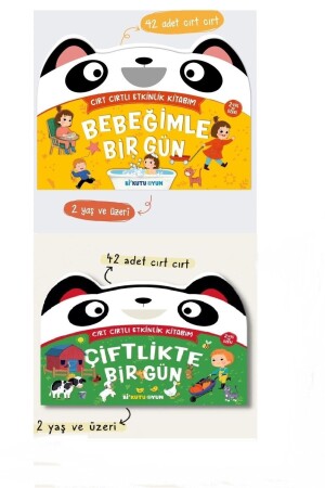 -Mein Klettverschluss-Aktivitätsbuch -Ein Tag mit meinem Baby /Ein Tag auf dem Bauernhof 2 Bücher BIKUTU-BIRGUN2LISET - Bi Kutu Oyun