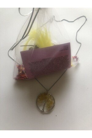 Citrine abundance necklace with tree of life symbol - Bircan Yıldırım Niyet Bulutları
