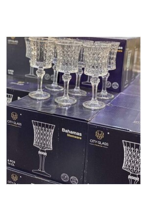 City Glass Bahamas 6 Adet Ayaklı Kahve Yanı Su Bardağı 140 Ml NURIA5040 - Nuria Ev Dekorasyon