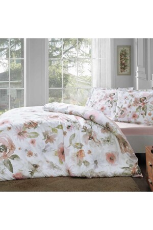 Clara Cotton Satin Double Duvet Cover Set Salmon TYC00473826985 - Taç