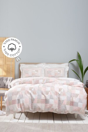 Clara Salmon Double 100% Cotton Satin Duvet Cover Set 200. 21. 01. 0416 - Karaca Home
