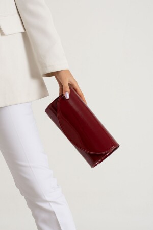 Claret Red Patent Leather Evening Dress Bag Clutch Portfolio Bag - Efnanstore